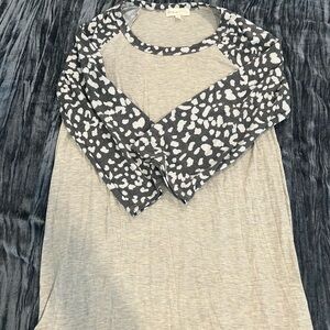 Gray and Black Patterned Women's Top by perfect peach